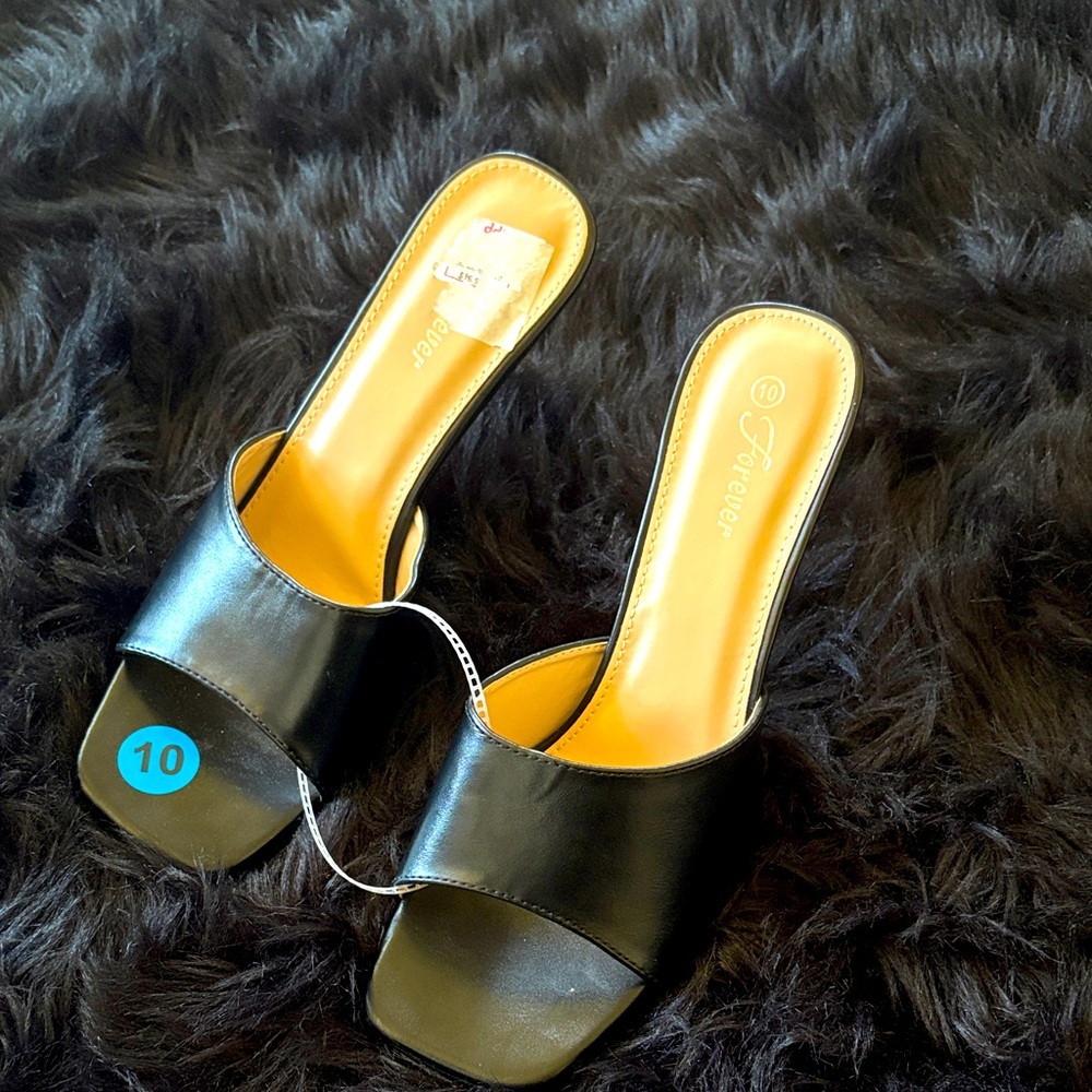 Forever 21 Black Open-Toe Heels